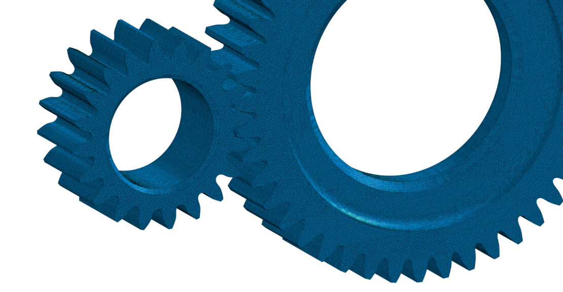 a blue 3D rendering of a spur gear